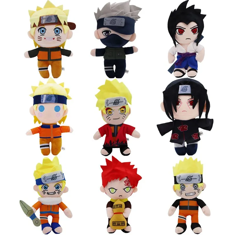 23cm Naruto Plush Stuffed Doll Naruto Itachi Sasuke Kakashi Kawaii Anime Plushie Soft Toy Kid Birthday Gift Toy Home Room Decor