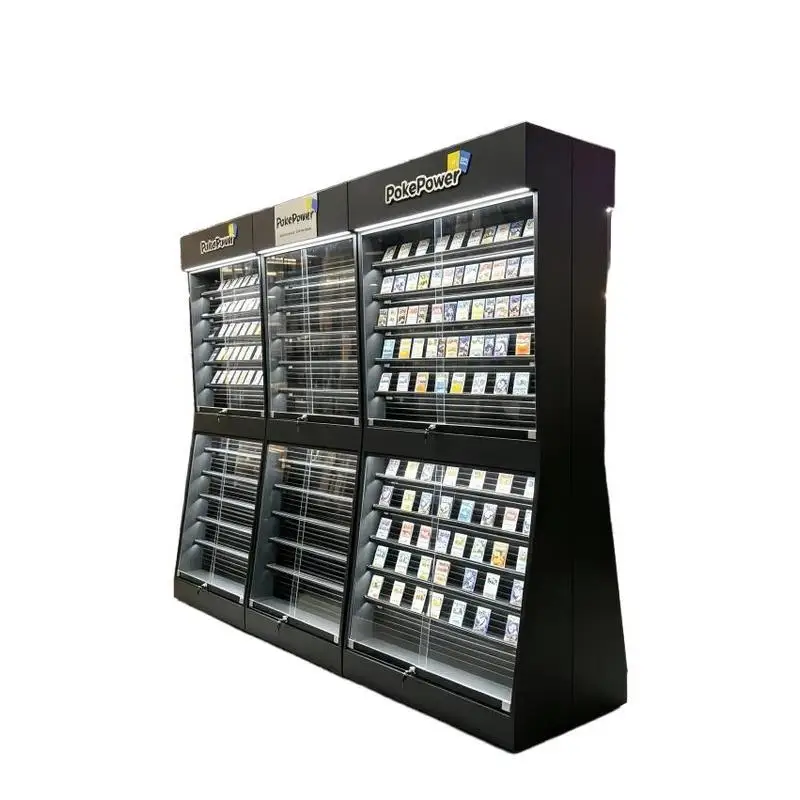 custom.Maxsen Customizable Modern Portable Movable Slotted Panel Card Display Rack LED Lights Horizontal Eco-Friendly Lockable G
