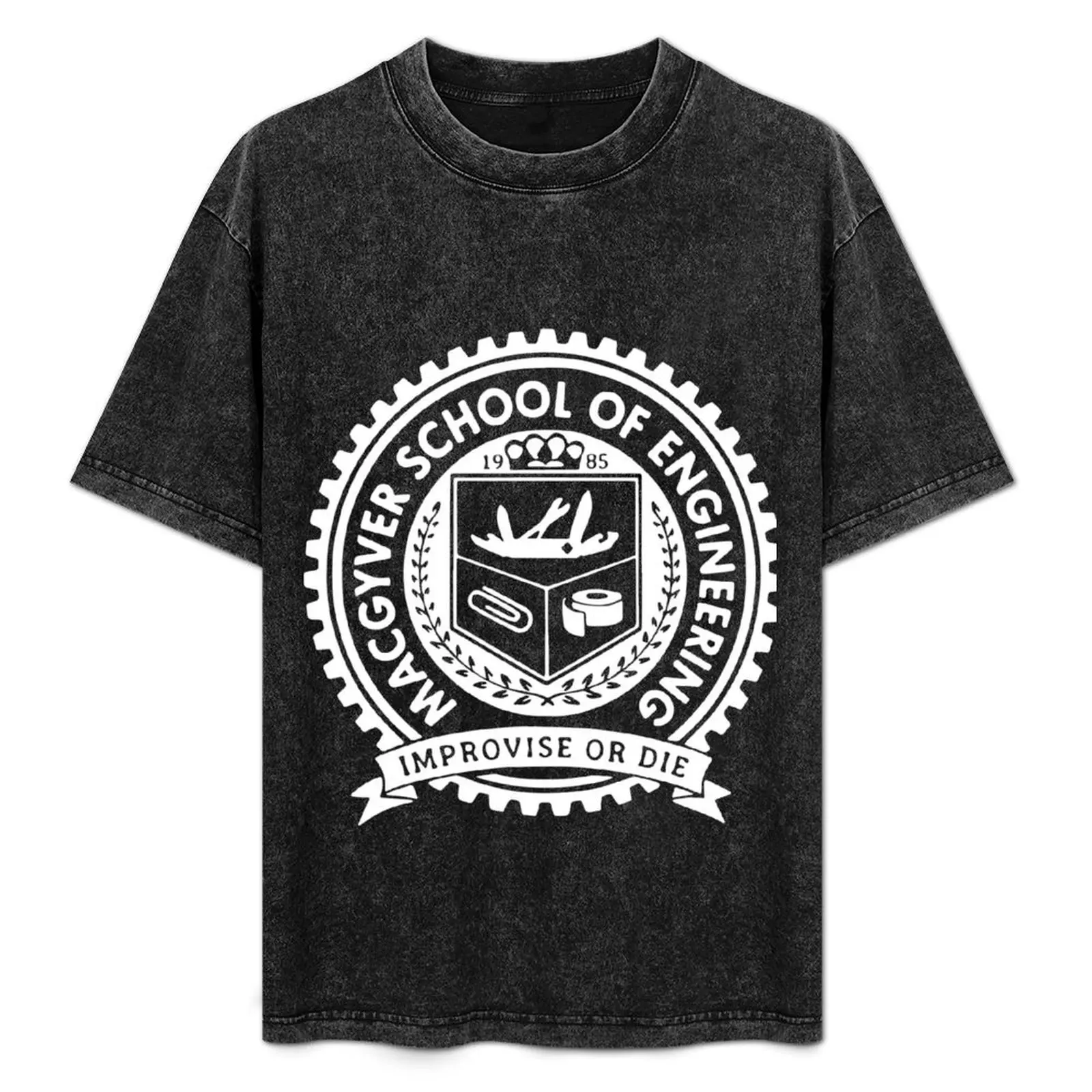 Camiseta Macgyver School of Engineer Improvise or Die Engineer, camiseta casual urbana com ajuste solto
