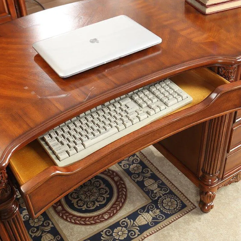 YFY desk solid wood  European semi-circular arc computer  writing  study furniture