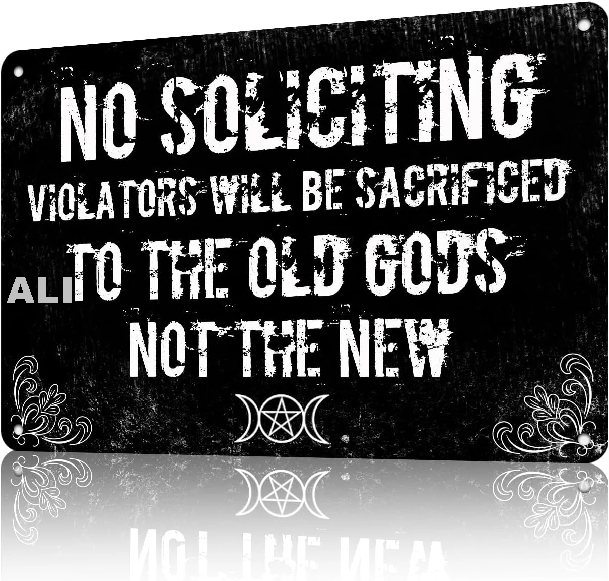 Retro Dark Humor No Soliciting Metal Sign Gothic Decor For Kitchen Home House Office 12 * 8in sign