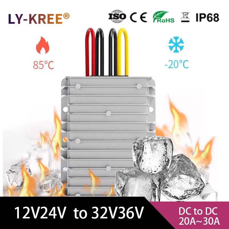 LY-KREE 12V to 32V36V Boost module 24V to 36V32V Converters high-power transformer 540W 960W conversion efficiency  96%