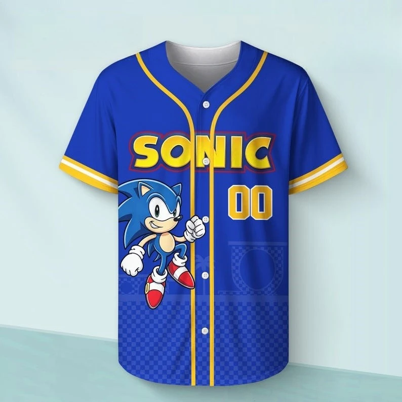 A Must-have for Anime Fans: Sonic 3D Printed Baseball T-shirt for Adults, Children, Daily Travel, Leisure Sports, Family Jerseys