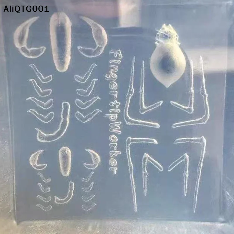 

3D Silicone Nail Mold Spider Scorpion Dark Punk Style DIY Soft Stamping Plates Manicure Art Mould Tools for Nail Decorations