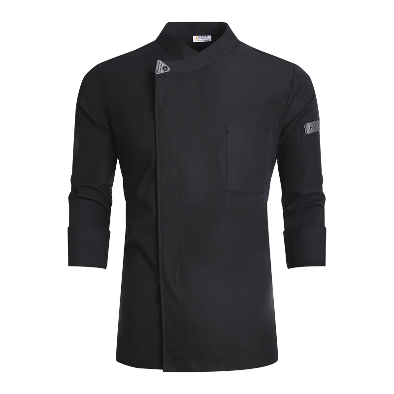 Chef Jacket Men Long Sleeve Kitchen Cook Shirt Restaurant Chef Coat Uniform Waiter Elastic Cotton Autumn Winter Bakery Work Wear
