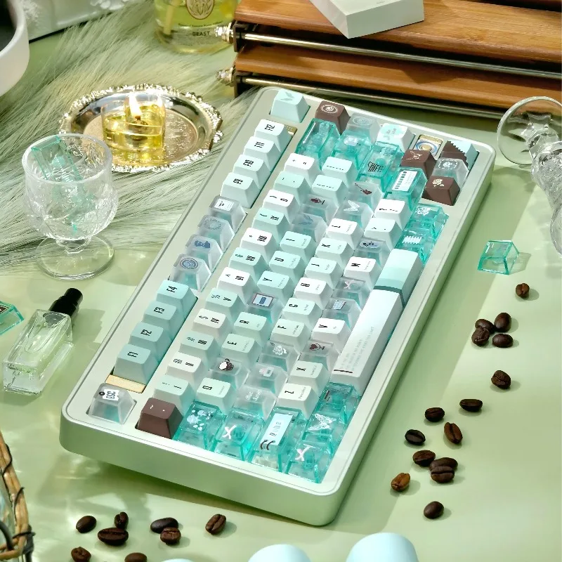 

Mint Manbo Theme Keycaps Set 147key Customized PBT Sublimation Cherry Profile Keyboard Caps for Mechanical Keyboard Accessories