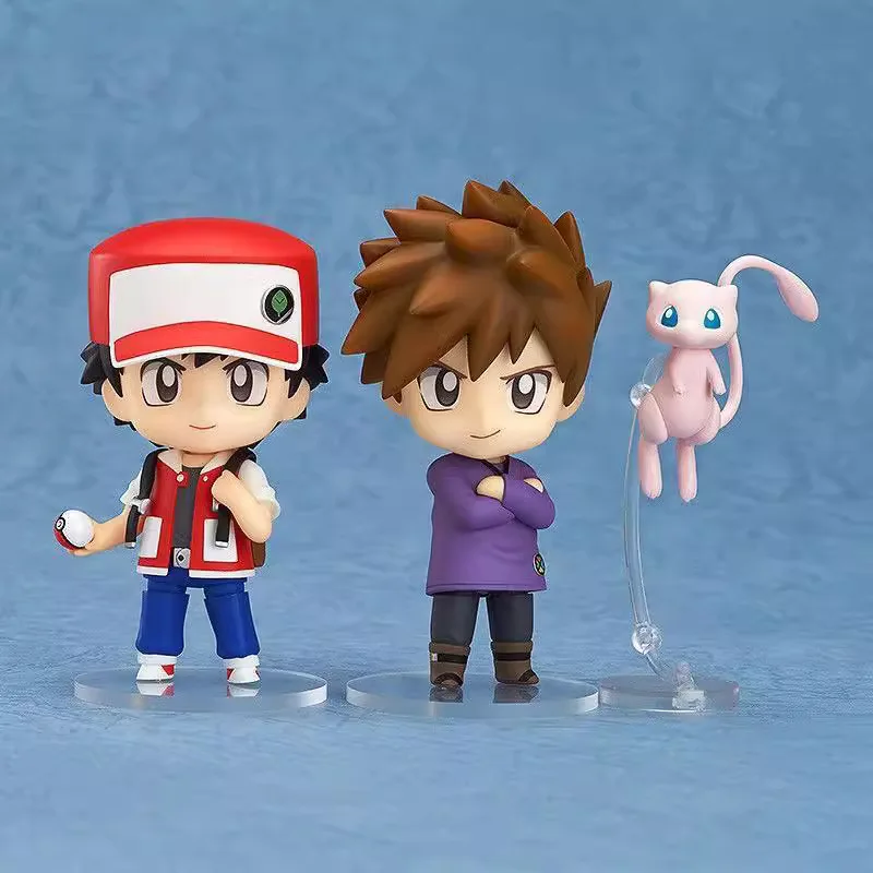

10cmGSC Nendoroid #612 Ash & Gary Rival Duo Set Pokemon Trainer Figure with Mew & Poke Ball Movable Joints 4 Face Plates