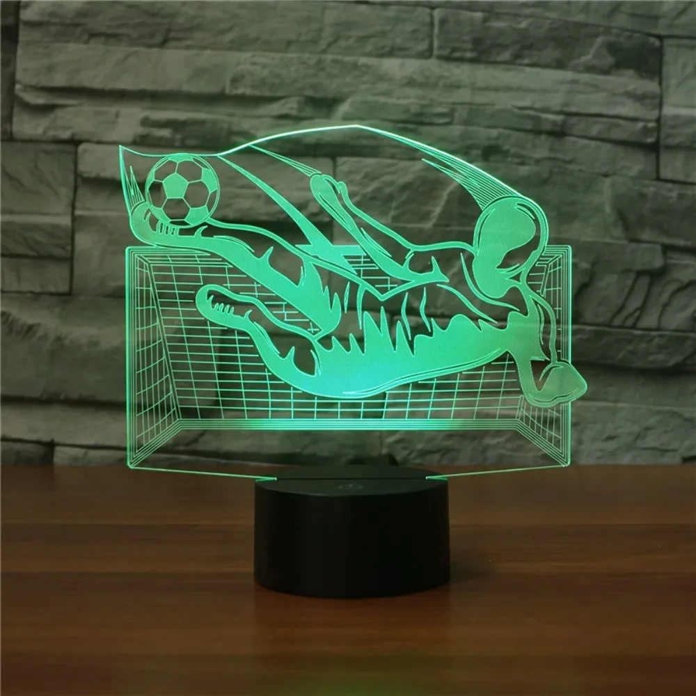 Nighdn 3D Lamp Football Goalkeeper Figure Night Light 7 Color Changing LED Nightlight for Sleep Lights Home Room Decor Kids Gift