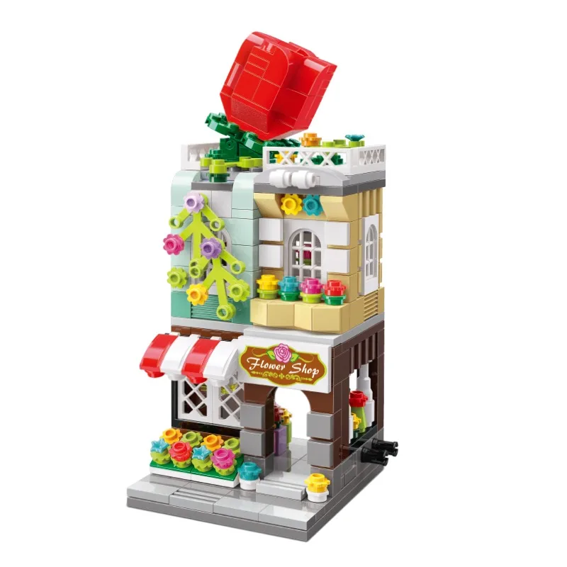 keeppley building blocks colorful street scene series assembled toys kawaii architectural model ornaments birthday gifts