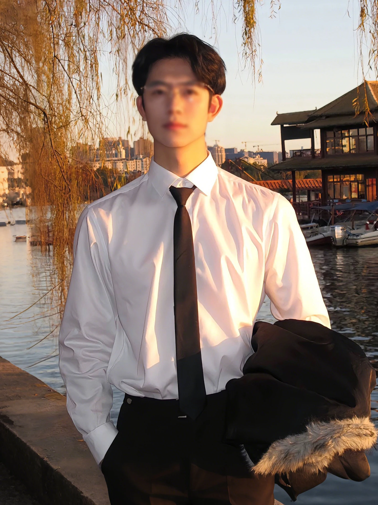 

Мужская рубашка с длинным рукавом на флисовой подкладке, для повседневной носки, в неаполитанском стиле, внутренняя рубашка для костюма, для повседневной носки, в стиле DK, для формального пальто, приталенная, в британском стиле