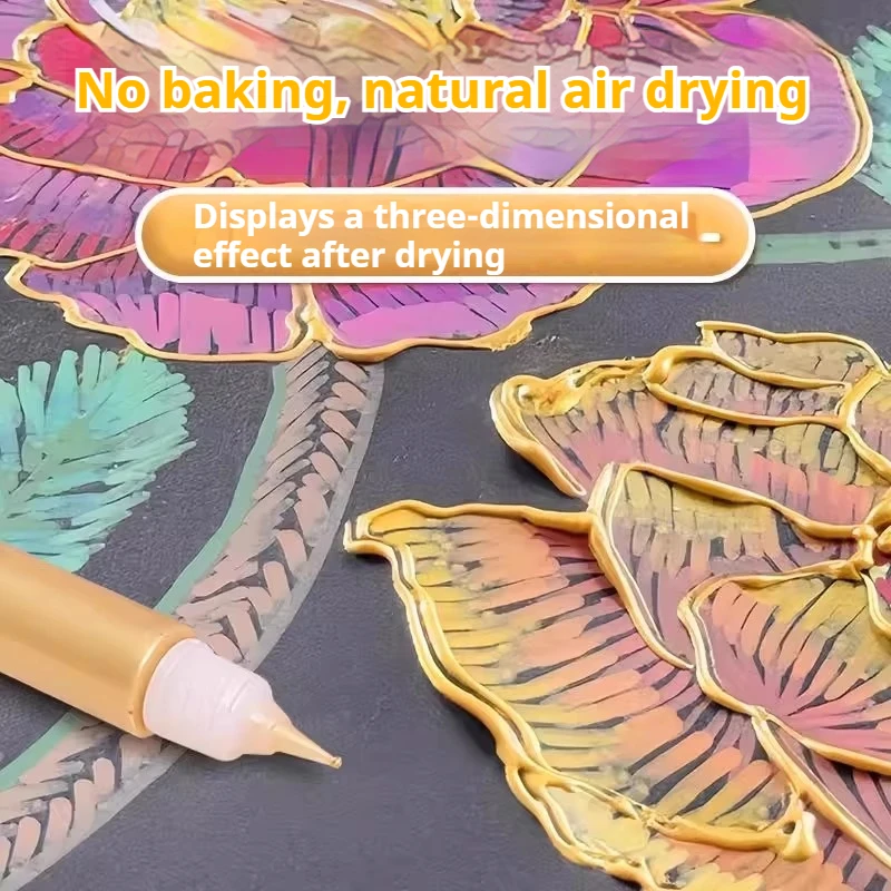 ثلاثية الأبعاد طلاء النسيج 10 مللي دائم غير سامة النسيج هوك خط القلم مقاوم للماء Diy بها بنفسك رسمت باليد الاكريليك الدهانات الزجاج الملابس الصباغ