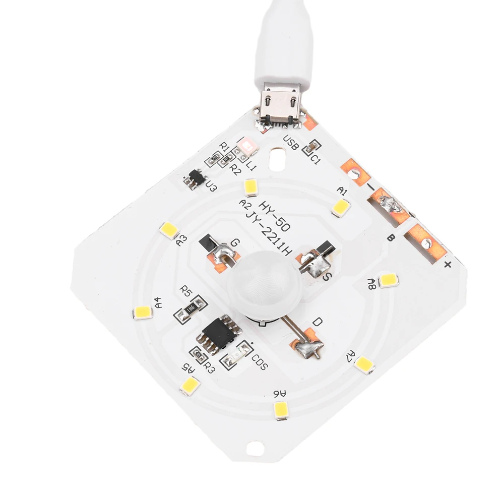 Sensor de movimiento PIR LED, luz de inducción infrarroja del cuerpo humano, placa de circuito, carga USB, recargable, lámpara nocturna, módulo de