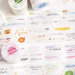Grid Letter Text Washi Graffiti Tape Adhesive Tape DIY Scrapbooking Sticker Label Masking Diary Junk Journal Handwork Decorate