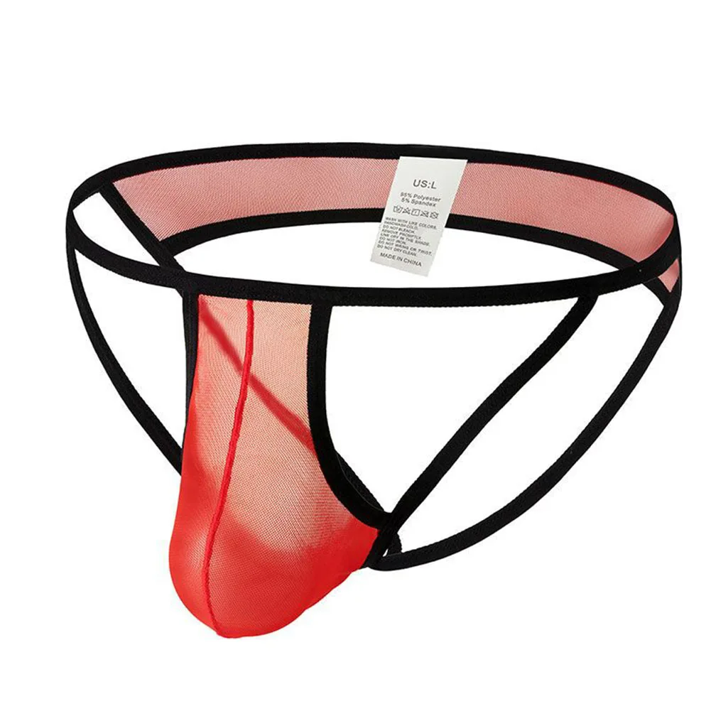 

For Nighttime Bulge Pouch Mesh G-strings White Sexy Low Waist Underwear Briefs Hollow Out Design Solid Pattern