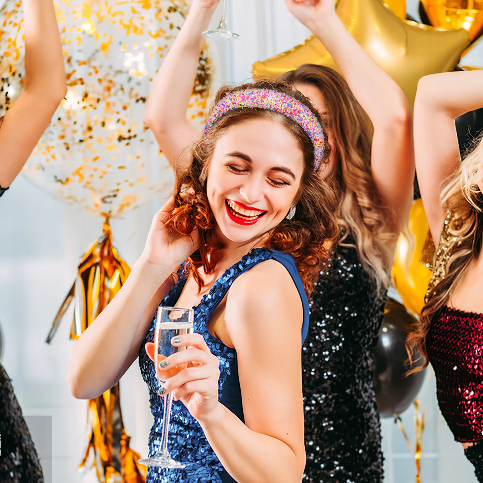 

2 pcs Fashionable Wide Headband For Women Sponge Candy Padded Hair Band Non Slip Accessory Spa Face Washing Makeup Halloween