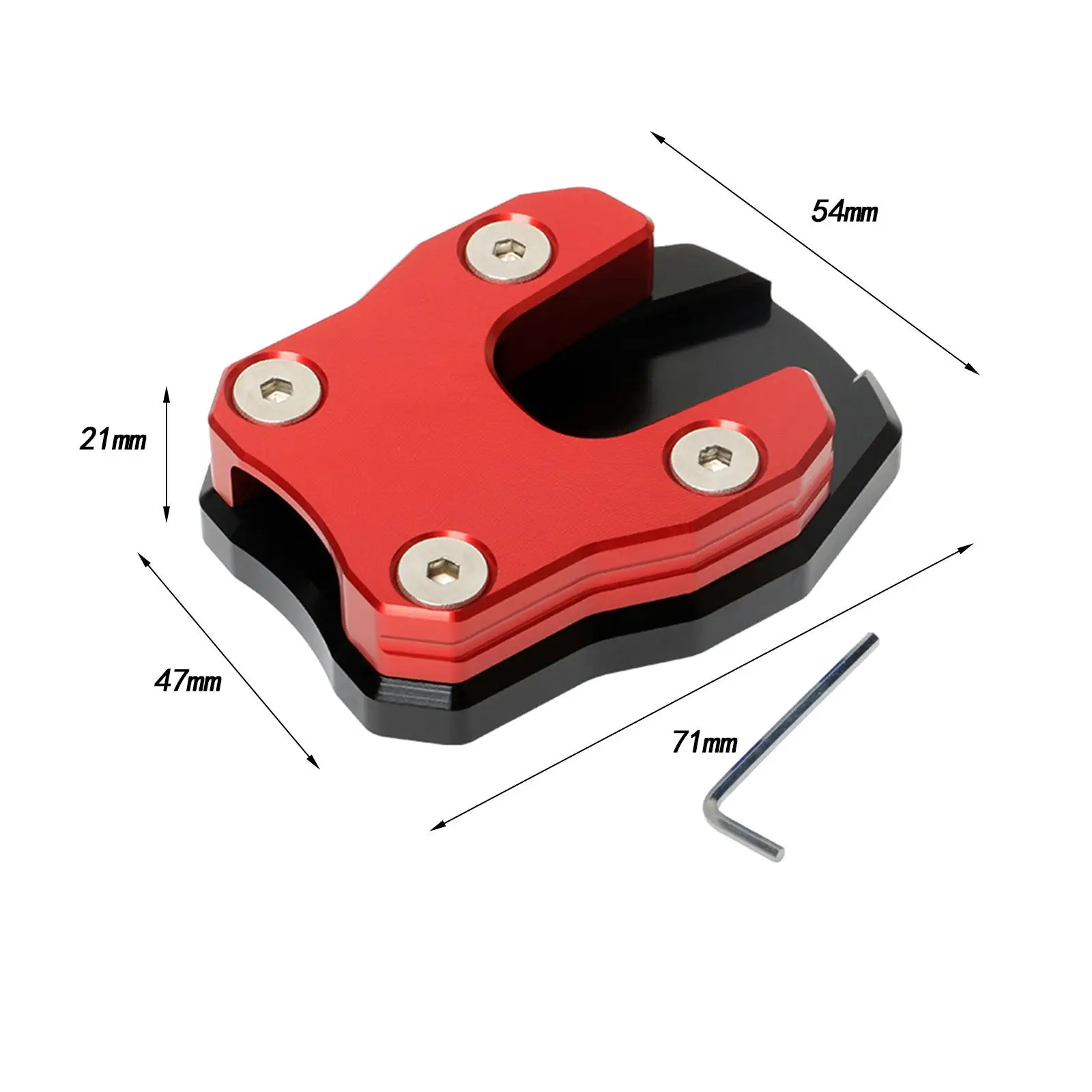 5xMotorcycle Side Stand Enlarge Parts Support Extension for Honda Adv 350 Red