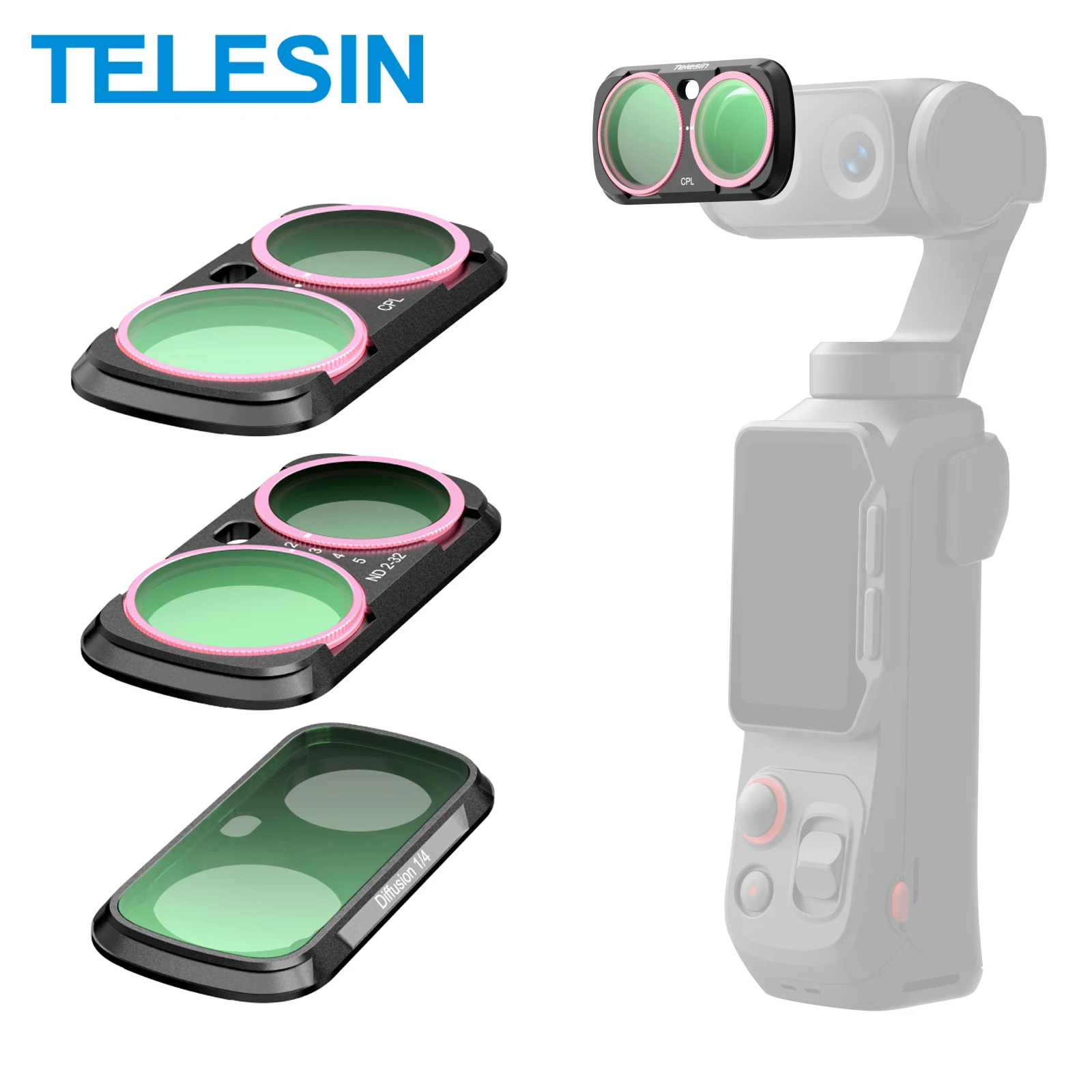 �y�Z�[�����zTELESIN CPL ND2-32 �u���b�N�f�B�t���[�W�����~�X�g�G�t�F�N�g 1/4 ND4 ND16 ND64 �}�O�l�b�g�������Y�t�B���^�[�L�b�g Insta360 Luna Ultra�p�t�B���^�[�Z�b�g