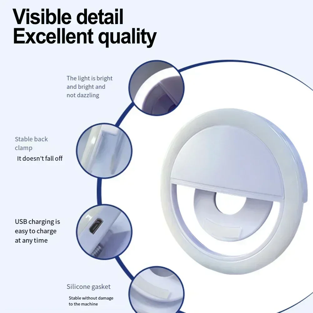 Verbeter de schoonheid en beeld met draagbare LED-zelfontspanner Ringlicht Dun effect Handige helderheidsregeling