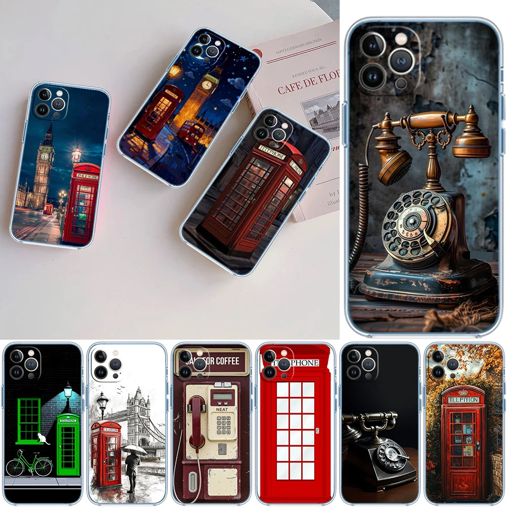 MN52 Vintage public telephone Phone Case for Motorola Moto G40 G04 G05 One Ace Action  Fusion + Plus Hyper Macro Vision Zoom