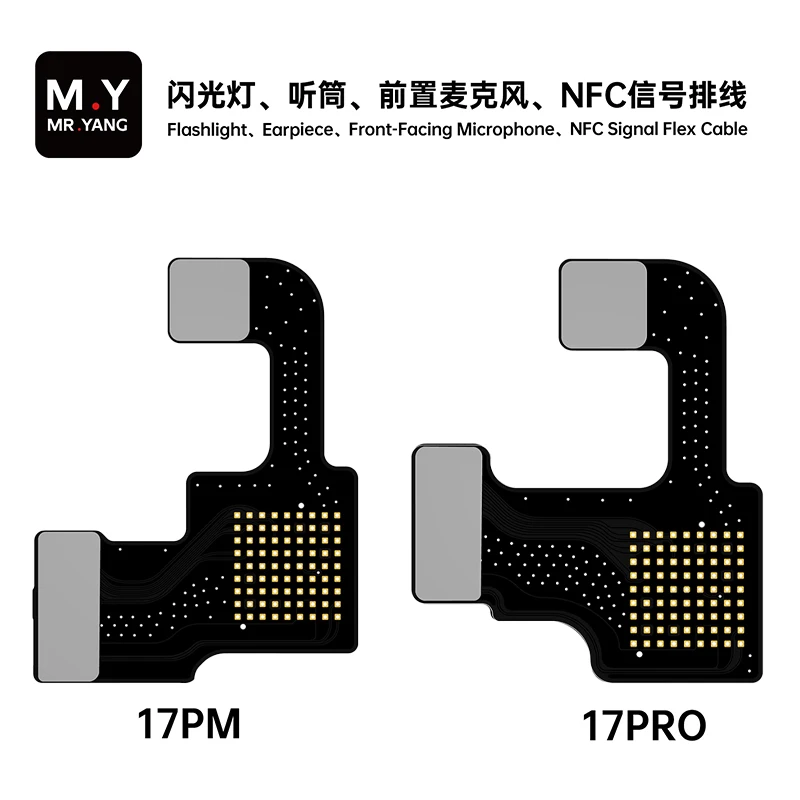 MR YANG Flashlight Earpiece Front Facing Microphone NFC Signal Flex Cable for IPhone 17 P/PM Repair Replacement Parts