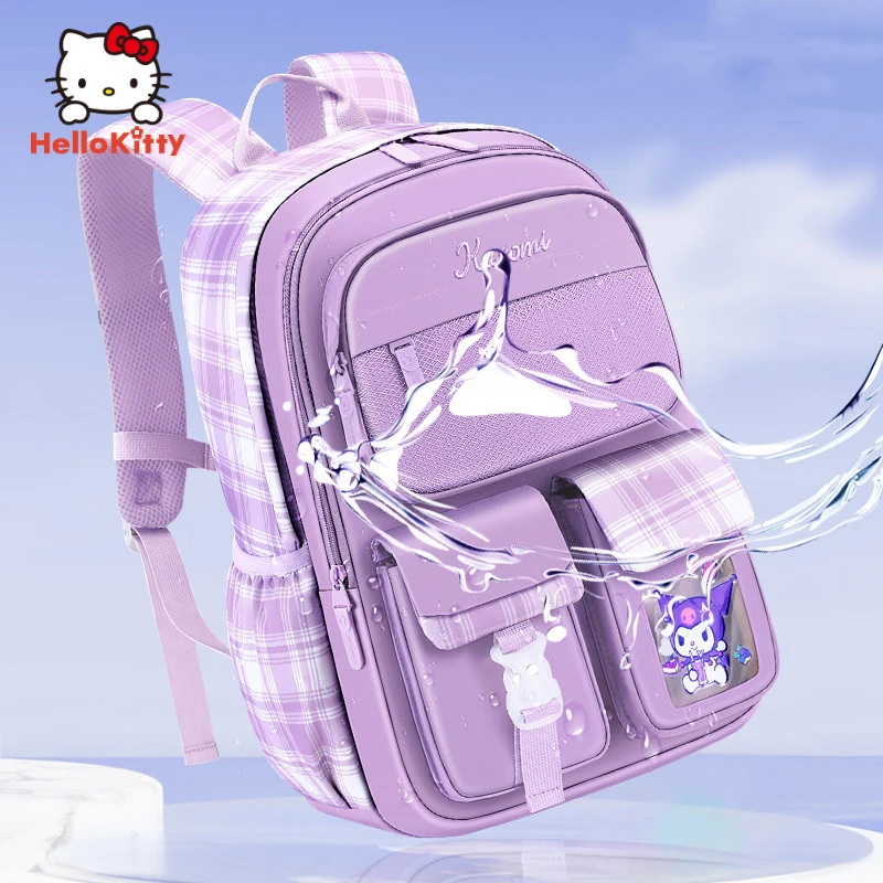 Miniso Hello Kitty Cinnamoroll Schoolgirls Schoolbag Pupils Middle Primary School Grade3-6 Book Bags Student Backpack Girls Gift