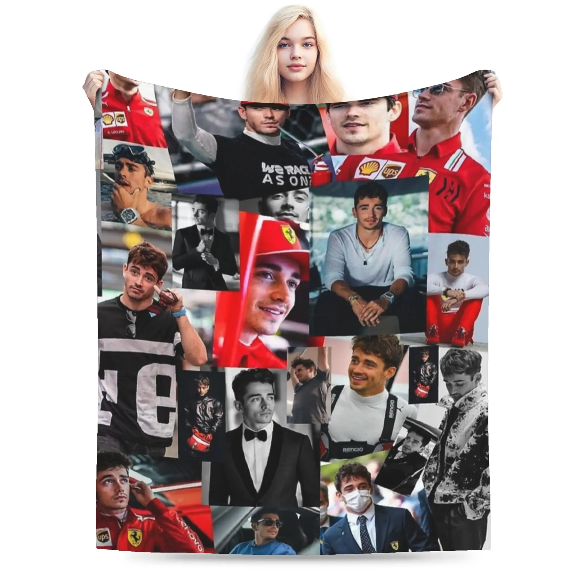 モト・チャールズ・モーターサイクル・レーシング16ブランケット・シャルル・ルクレール・ファジー・オーサム・ウォーム・スローブランケット・寝具・ラウンジ・サマー用