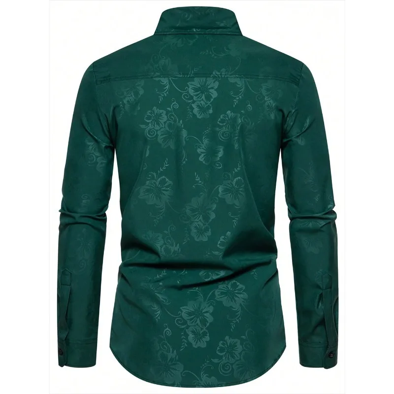 2025 Men New Shirts Fashion Printed Men's Long Sleeve Four Season Casual Streetwear Male Elastic Shirt - Image 5