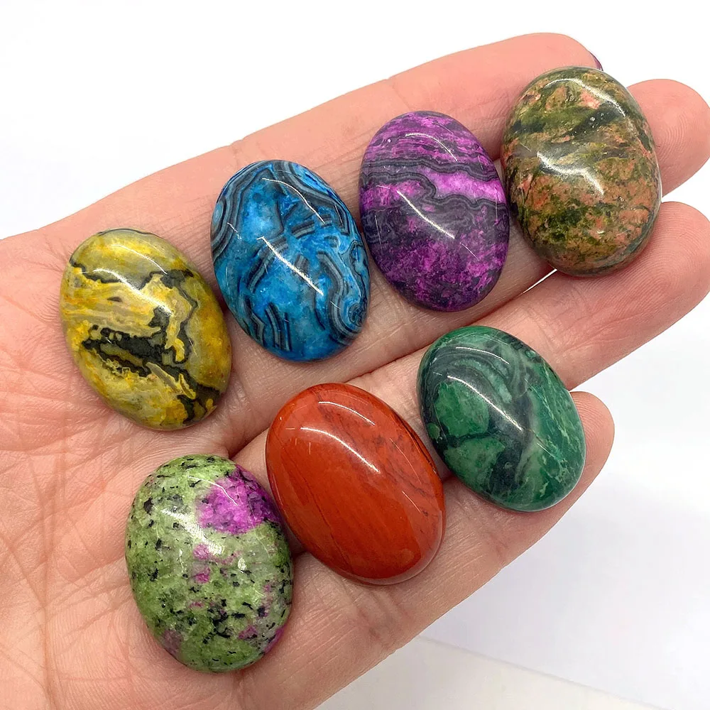 

5PCS Natural Stone Oval Loose Cabochon Agate Turquoise Beads Fashion Jewelry Making DIY Necklace Ring Beads 18x25mm