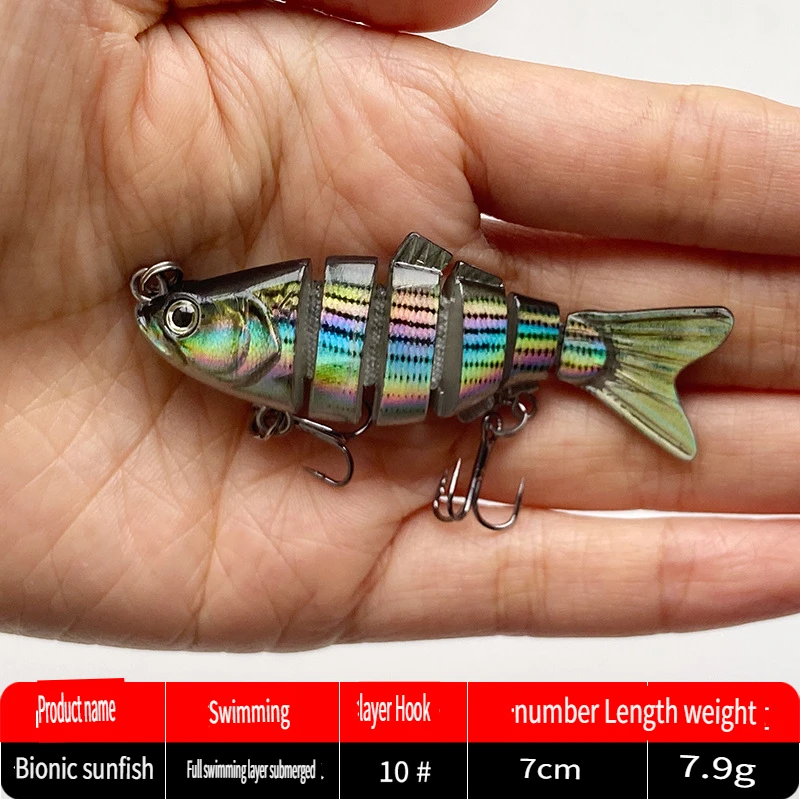 Fishing Lure Swimbait 7cm 8g Mini Multi Segment Swimbaits for Bass Freshwater Saltwater Sinking Hard Bait Lifelike Wobbler