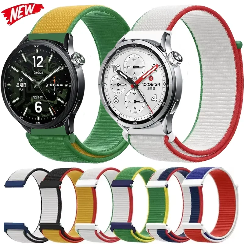 Nylon Loop 22mm 20mm Strap For Xiaomi Watch 5 S5 S4 S3 S2-1 Flag Style Band OPPO Watch S/X3/X2 Oneplus Watch 4 3 Lite Bracelet
