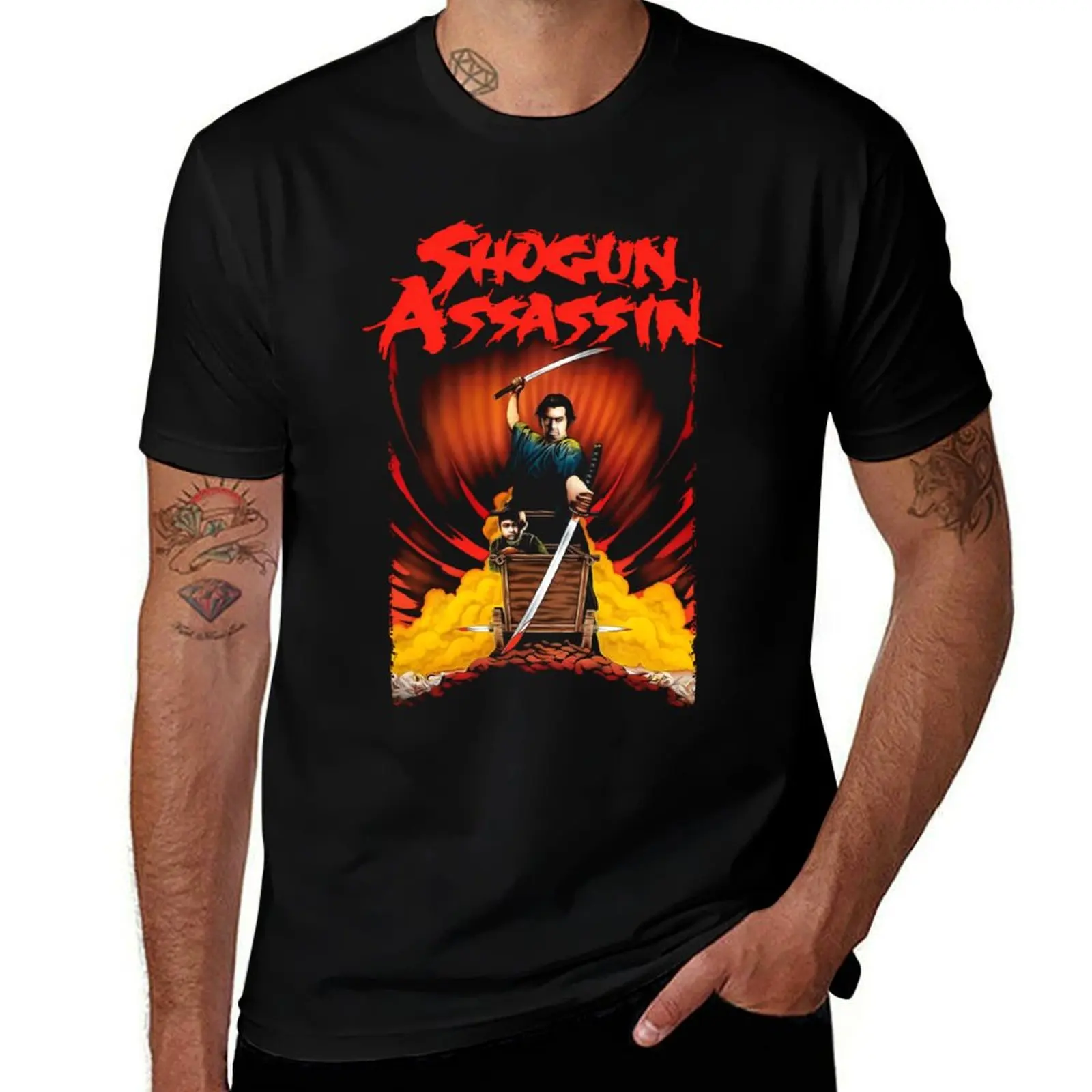 

Футболка Shogun Assassin, футболки для мужчин, забавные мужские футболки с рисунком для мужчин, забавные футболки, мужская футболка
