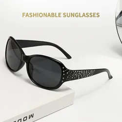 New Fashion Sunglasses Diamond Polarized Women Glasses Stylist Retro Large Face Slim Girl Trendy Sunshades UV400 Protection
