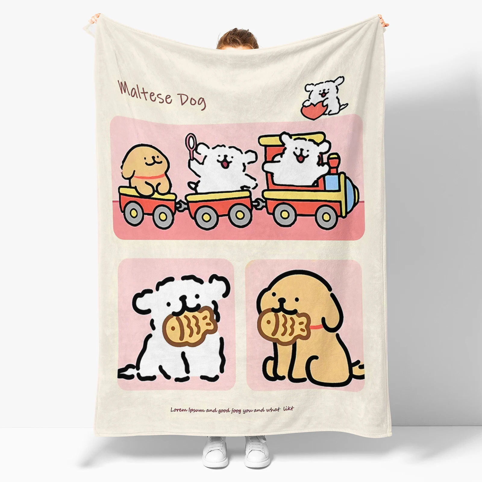 

New and stylish plush blanket. Cute cartoon puppy pattern. Perfect for camping trips and naps. Flannel blanket.