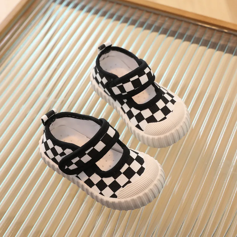 Kids Shoes Girls Shoes Children Cute Sweet Canvas Casual Shoes Fashion Leopard Plaid Soft Flats Girls Toddler Girls Shoes 21-32