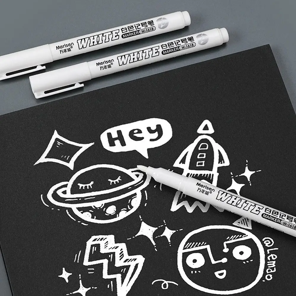 

3pcs Waterproof White Permanent Paint Pen Not Easy To Fade Smooth Writing White Marker Pens Quick Drying Extra Large Ink Volume