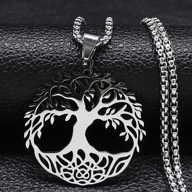 Hip-Hop Style Stainless Steel Tree Of Life Quality Personalized High-End Pendant Necklace For Men And Women Jewelry Accessories