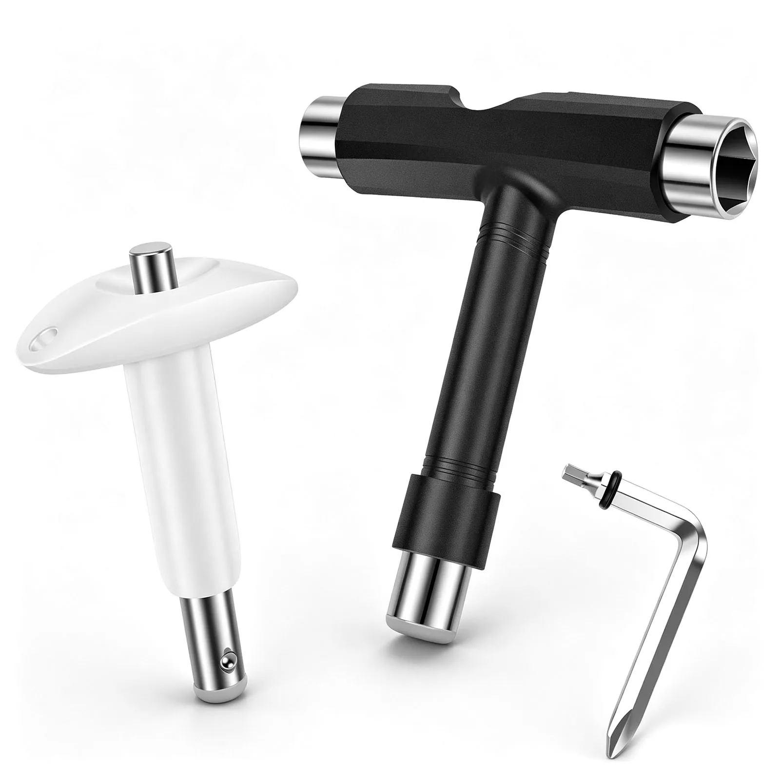 Kit d'entretien pour skateboard, clé en T multifonction et extracteur de roulements, accessoires pour skateboard, longboard et patins à roulettes