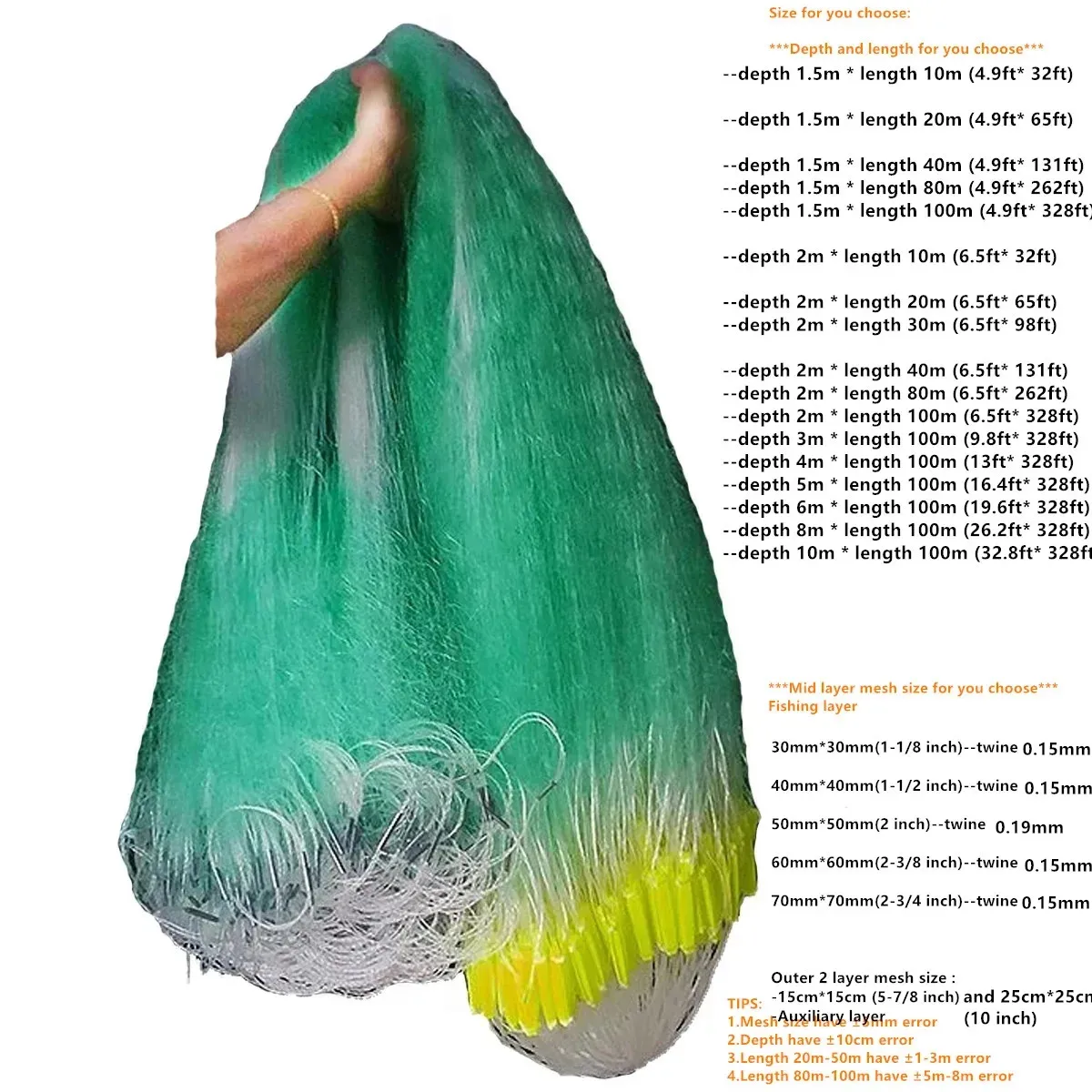 40 ft fishing gill net Survival 2023 China Hot-Selling 40FT /12m