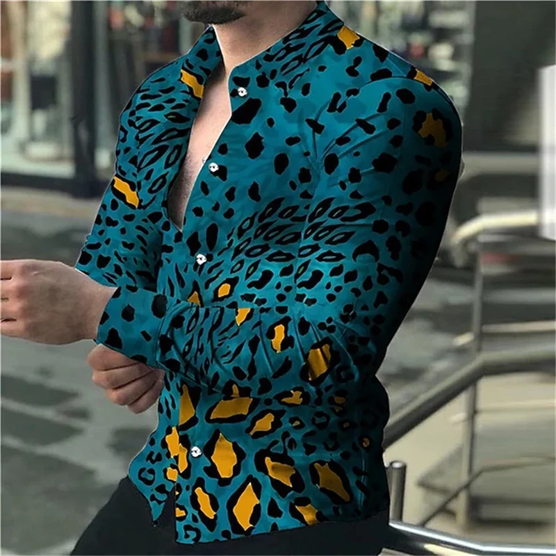 2024 new high-end men's long sleeved shirt breathable shirt 3D casual shirt top