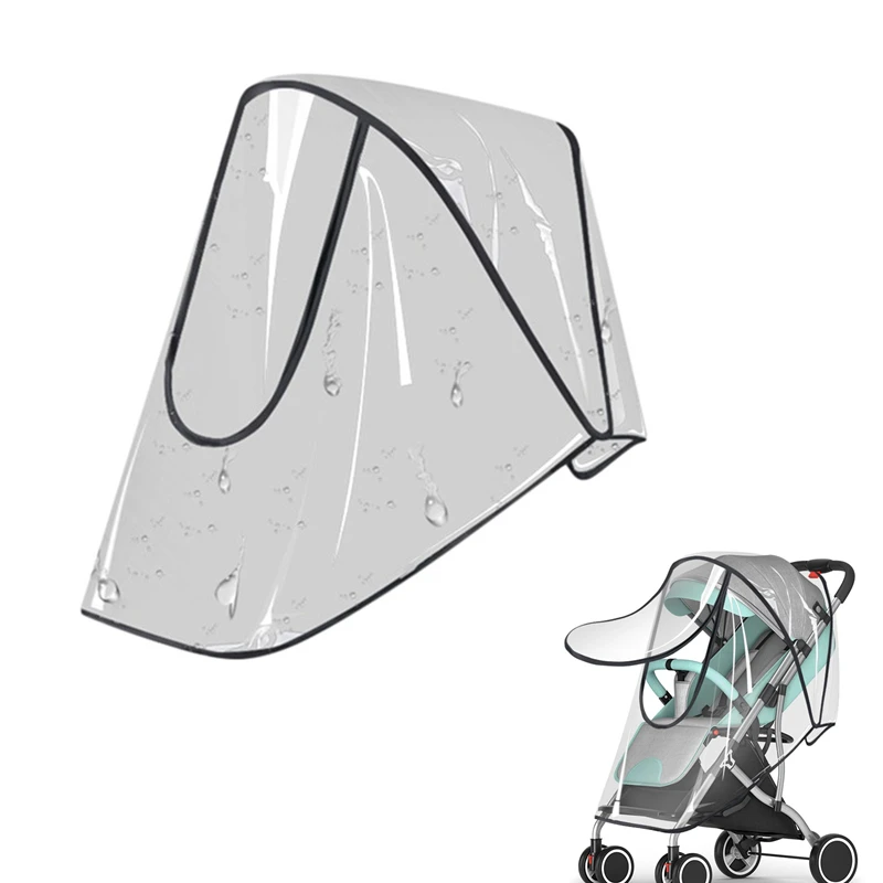 

Universal Stroller Rain Cover Baby Car Weather Wind Sun Shield Transparent Breathable Trolley Umbrella Raincoat Accessories
