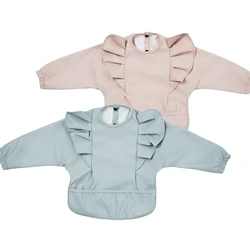 1pc Baby Feeding Bibs Angel Wings Waterproof Long Sleeve Children's Art Smock Anti-dirty Dinning Apron With Pocket Baby Stuff