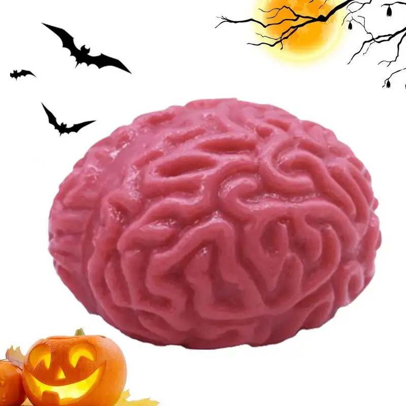 Nowość Squishy Brain Halloween Squeeze Toy Slow Rebound Stress Balls Soft TPR Brain Fidget Toy Bulk Wielkanoc i prezenty urodzinowe