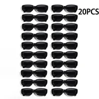 20 piezas gafas De Sol cuadradas negras Vintage para mujer, gafas De Sol rectangulares pequeñas De marca De lujo para mujer, gafas De Sol con espejo transparente Degradado