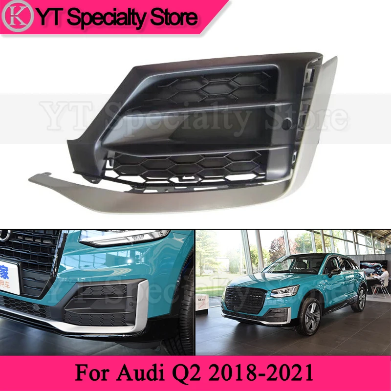 كامشينغ المصد الأمامي فوجلايت الإطار لأودي Q2 2018-2021 المصد الأمامي مصبغة الإطار كروم قطاع غطاء الضباب