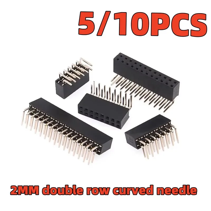 2MM double row female bent pin female socket connector 2.0 bend 90 degree socket 2 * 2p3P4P5P6P8P-2x40