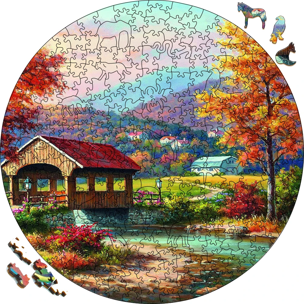 

Autumn Field Wooden Jigsaw Puzzle Party Games Toys For Adults Wood Puzzles Home Decoration Board Game Wood Scenery Toy For Kids