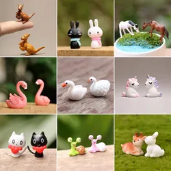 Fada jardim miniatura paisagem minúsculo flamingo animal estatueta pequeno pato sapo terrário musgo decoração casa de bonecas acessórios brinquedo