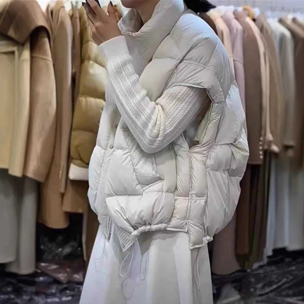 فضفاض التخسيس تنوعا قصيرة شخصية ملابس خارجية أناقة سترة عادية الوقوف طوق المرأة أسفل سترة 2025 الخريف الشتاء #3