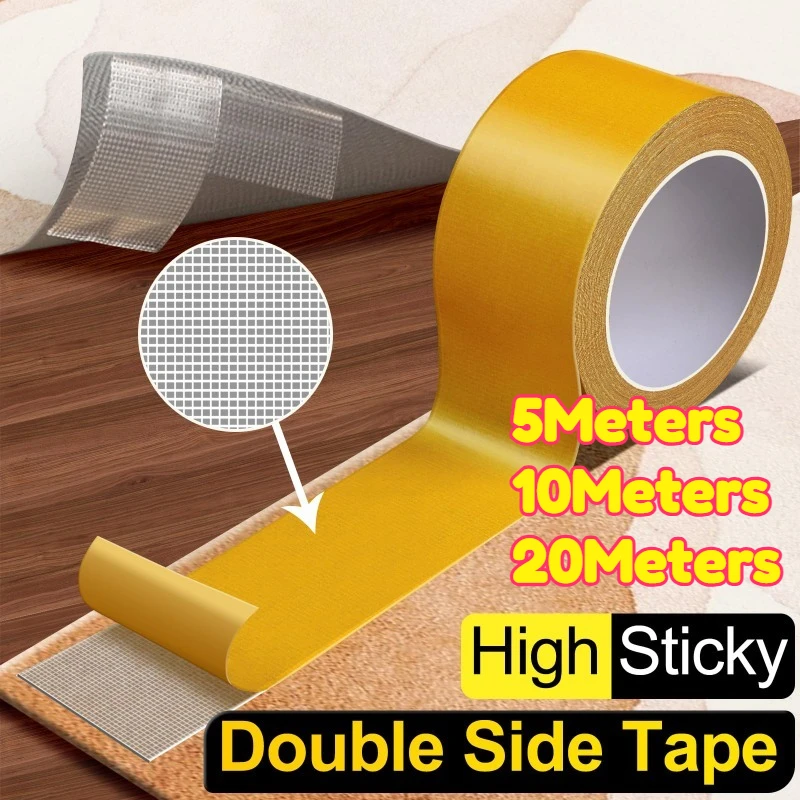 Heavy Double Sided Strong Fixation Carpet Tape Super Strong Translucent Mesh Traceless Tape for Carpet Leather Wall  Fixing