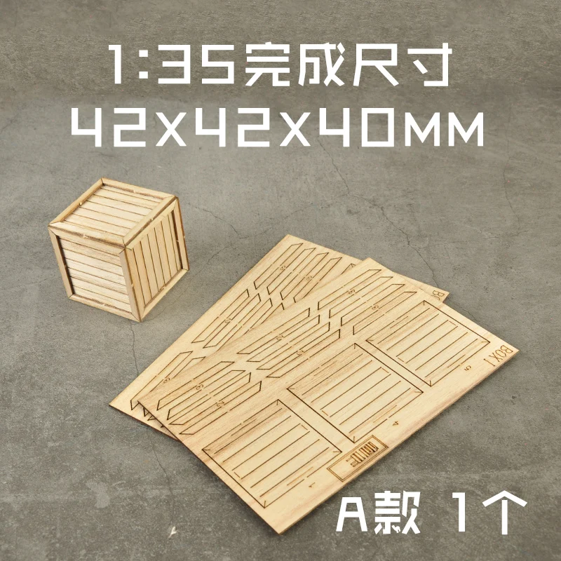 Scale 1:35 Miniature Wooden Box/Tray Bracket Assembly Model Handmake Diy Sand Table Scene Layout Materials Diorama Kit 1Pcs